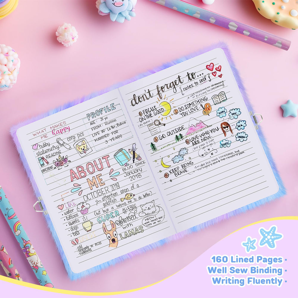 Homicozy Mermaid Diary 160 pages offer thick, smooth pages for writing and drawing