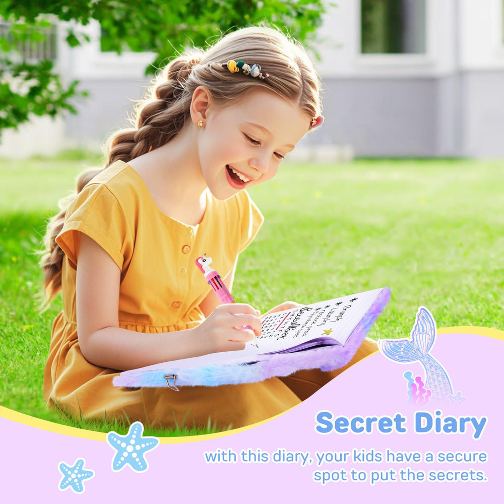 Homicozy Mermaid Diary plush texture cover for tactile engagement