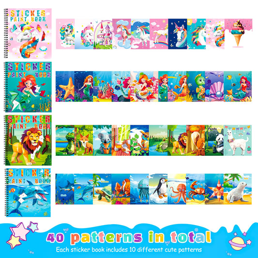 Homicozy mermaid sticker paint book: colorful scenes inspire storytelling and creativity.