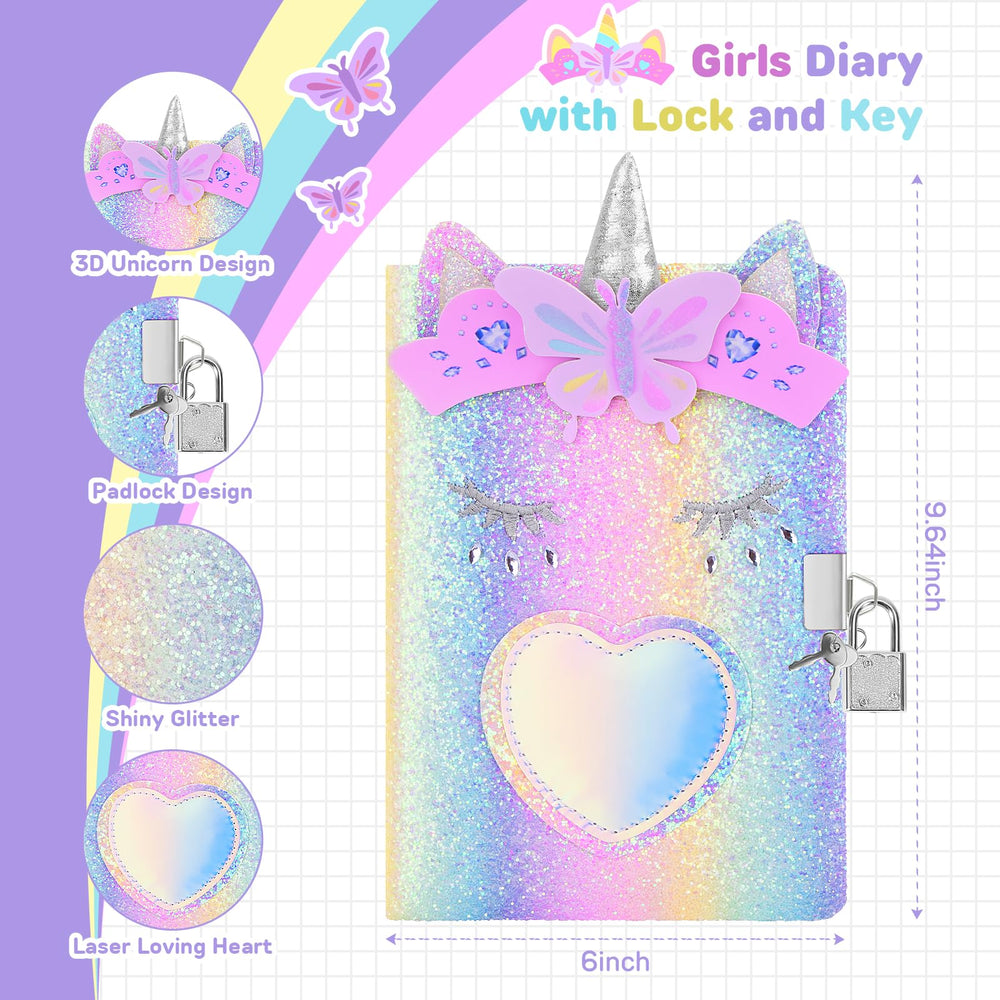 Homicozy unicorn diary is a5 portable perfect for school and travel.