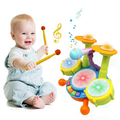Homily toddler drum kit with dynamic sounds to spark imagination.