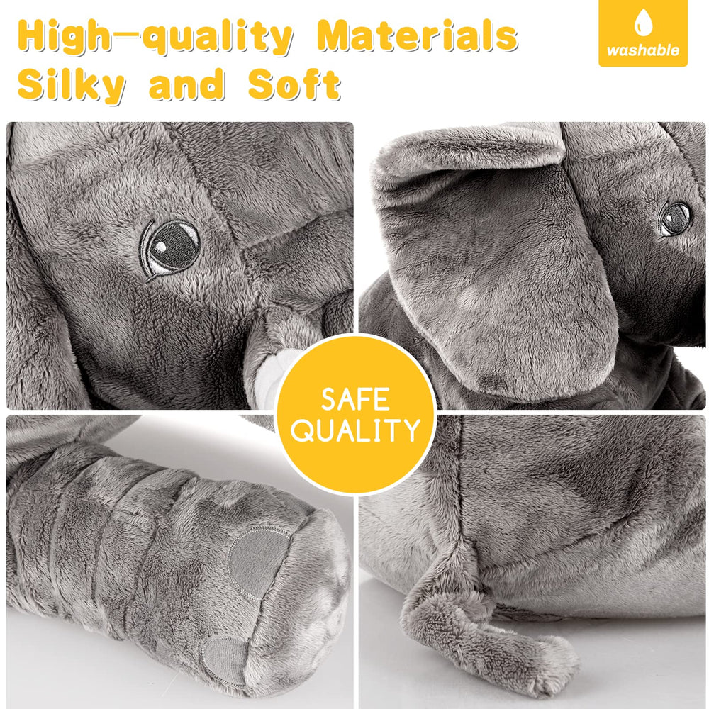 Homily elephant stuffed toy with durable filling for reliable hugs.