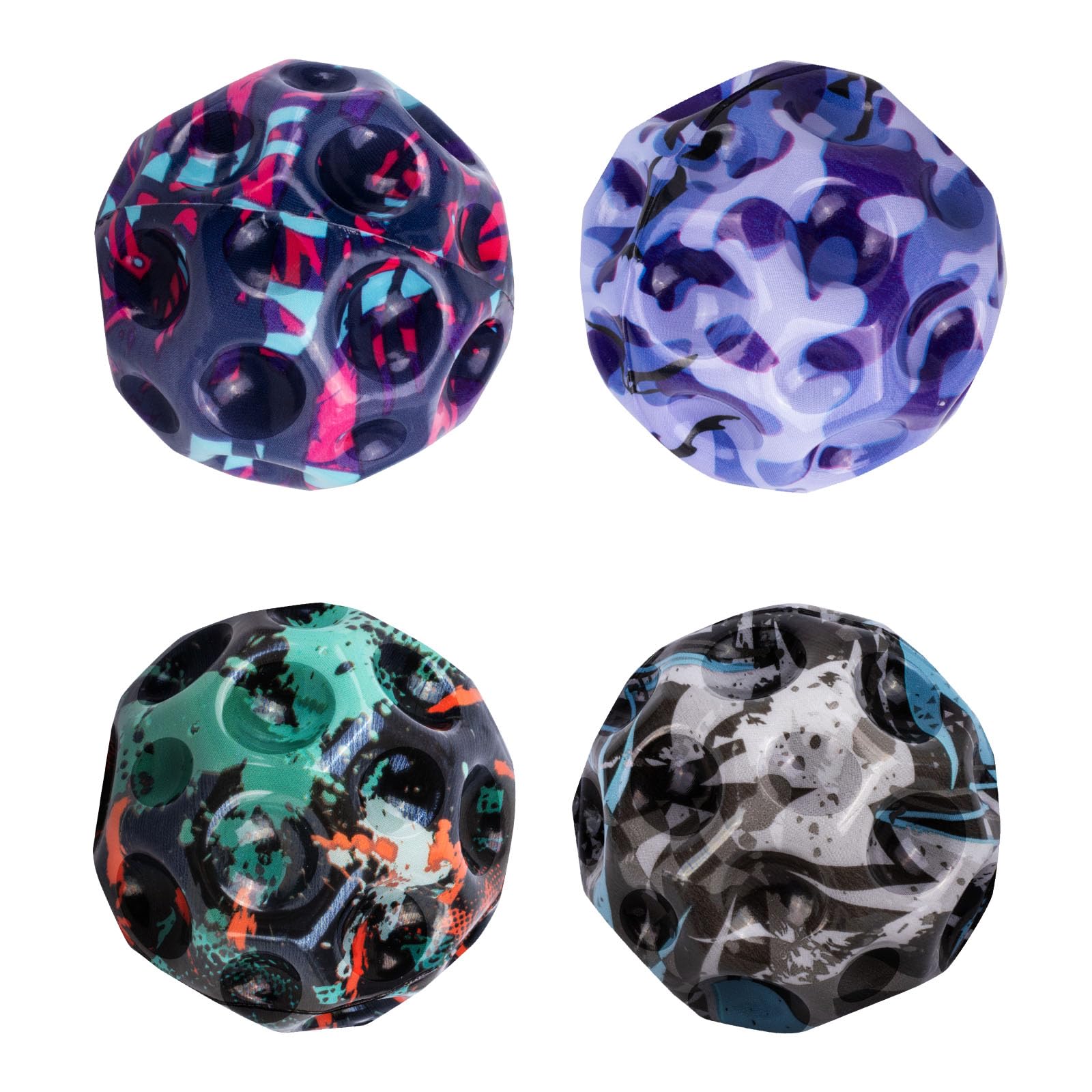 HOMQYTE camouflage foam ball 4-pack offers colorful, durable play for indoors or outdoors.