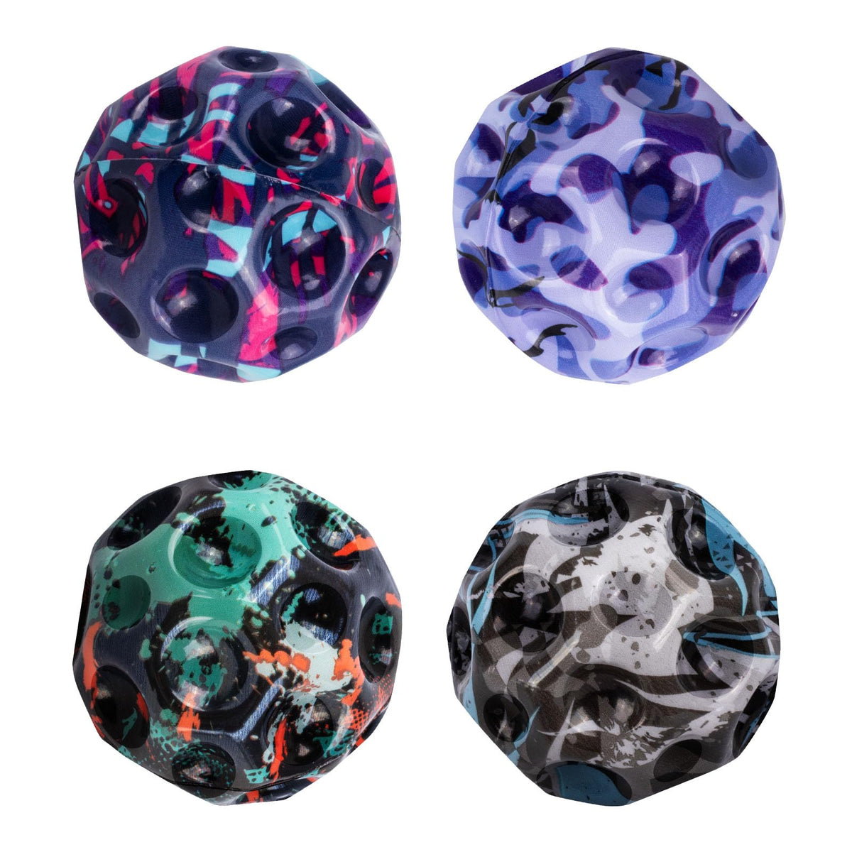 HOMQYTE camouflage foam ball 4-pack offers colorful, durable play for indoors or outdoors.