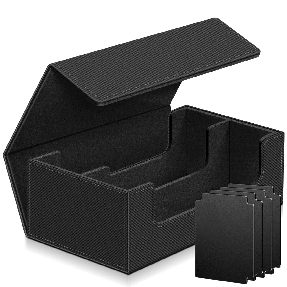 Homthy 1200+ Card Deck Case holds many sleeved cards for MTG and sports collections.