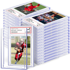 Homthy card case holder front view shows clear protection for prized cards.