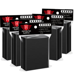 Homthy 500pcs black card sleeves packaging for bulk card protection.
