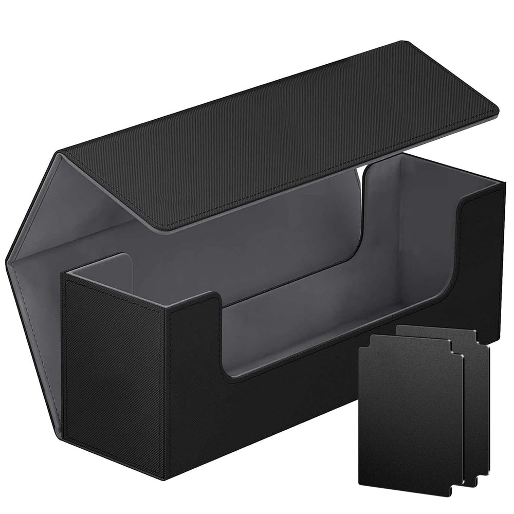 Homthy card deck case front view showing sleek leather design for card storage
