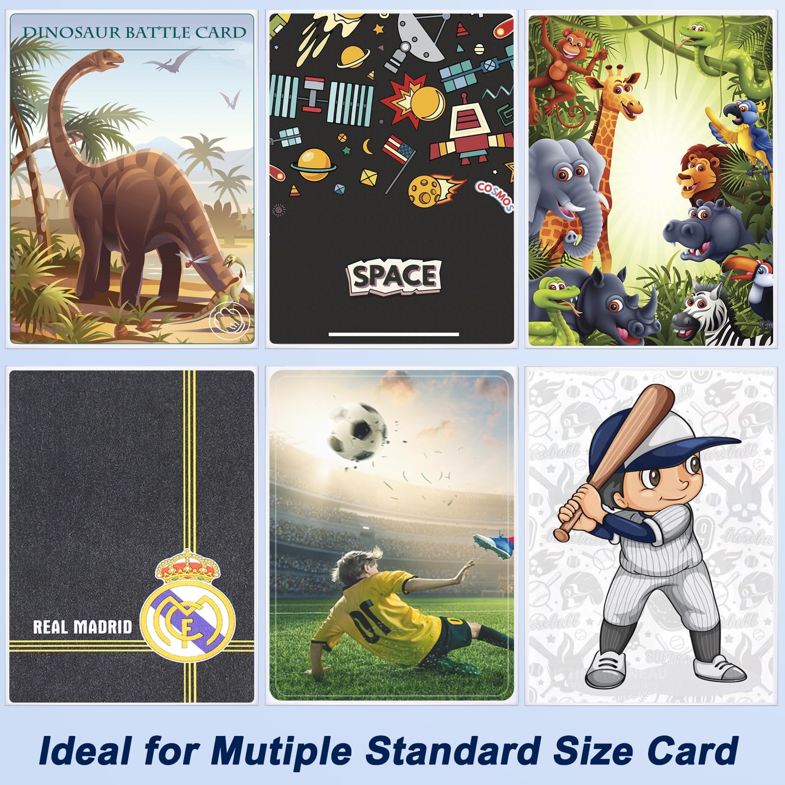 Homthy card sleeves wide compatibility fits baseball, MTG, and standard cards