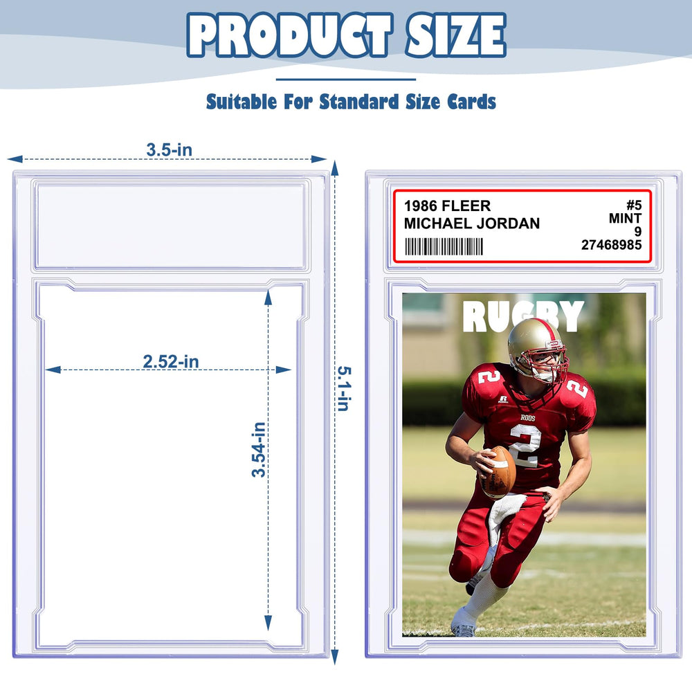 Homthy graded card case stack demonstrates organized display and easy access.