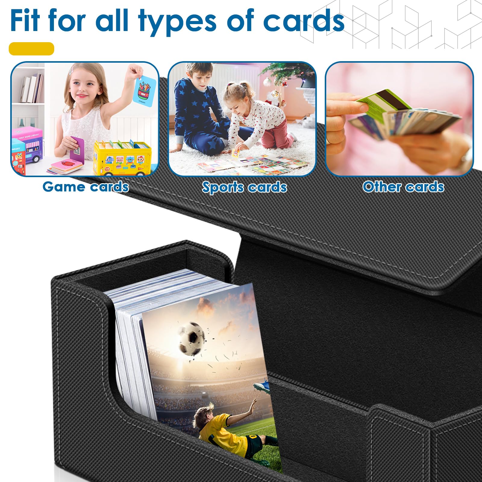 Homthy interior view with 600 sleeved cards organized and visible