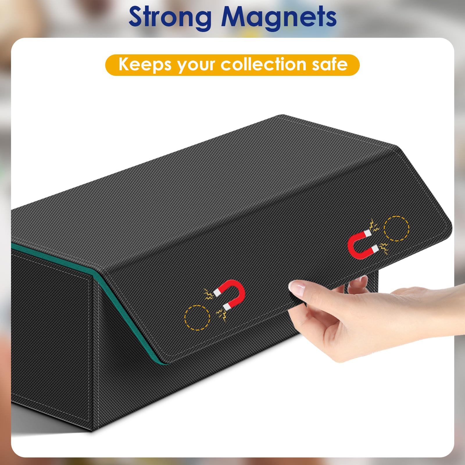 Homthy magnetic-closure lid securely locks the deck case