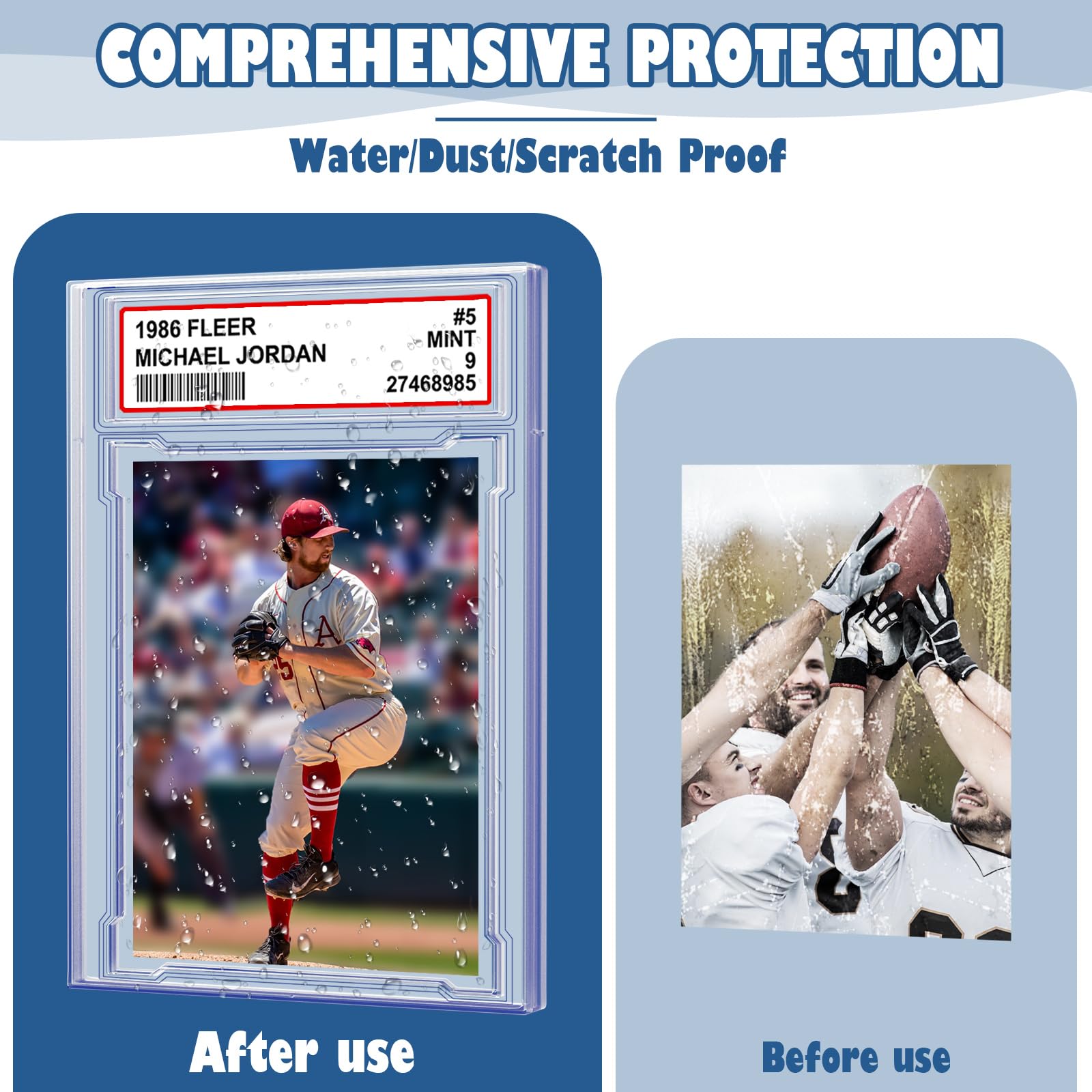Homthy wide-application design suits baseball, basketball, football, hockey, and gaming cards.