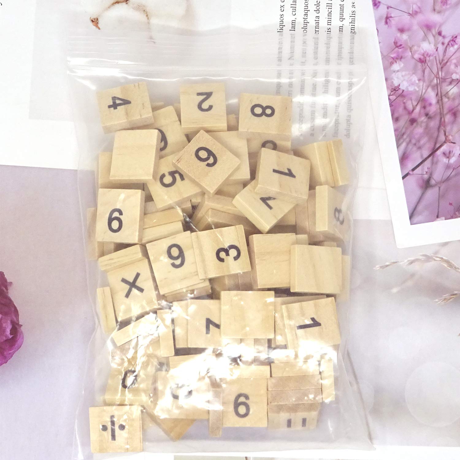 Honbay child-friendly wooden tiles with natural material for safe crafting.