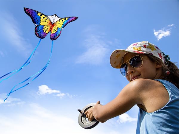 HONBO Butterfly kite heat-transfer print vivid colors that won't fade.