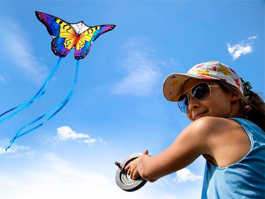 HONBO Butterfly kite heat-transfer print vivid colors that won't fade.