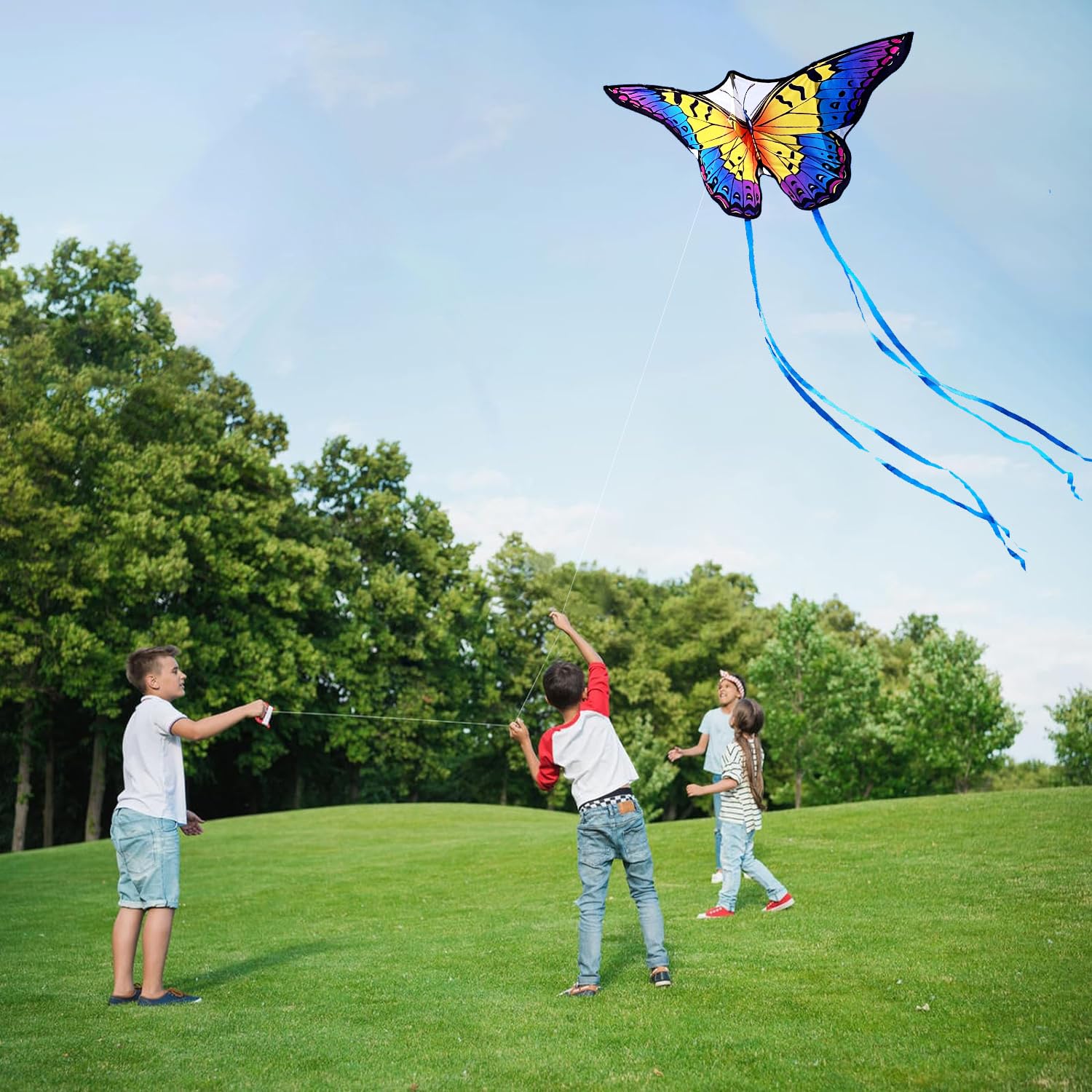 HONBO Butterfly kite durable ripstop fabric withstands windy sessions.