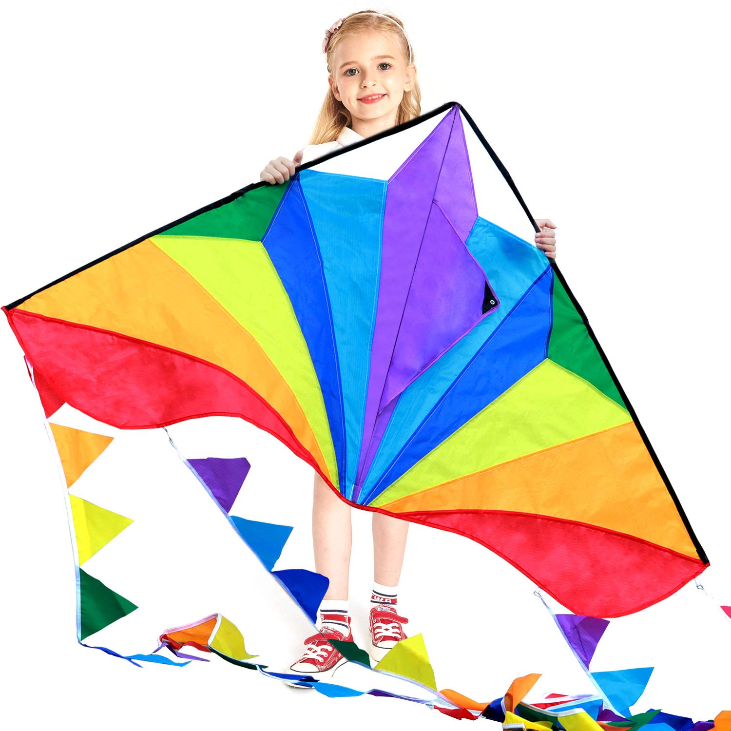 Honbo large delta kite 54x31 inches for easy beach flights
