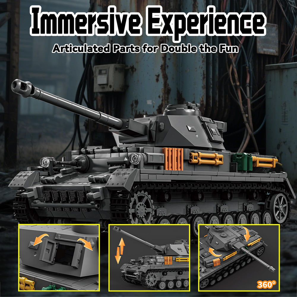 honchoes Panzer IV kit components arranged for 1419-piece build.
