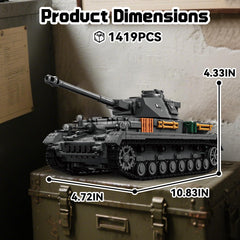 honchoes Panzer IV exterior details on a light-gray model for shelf decor.