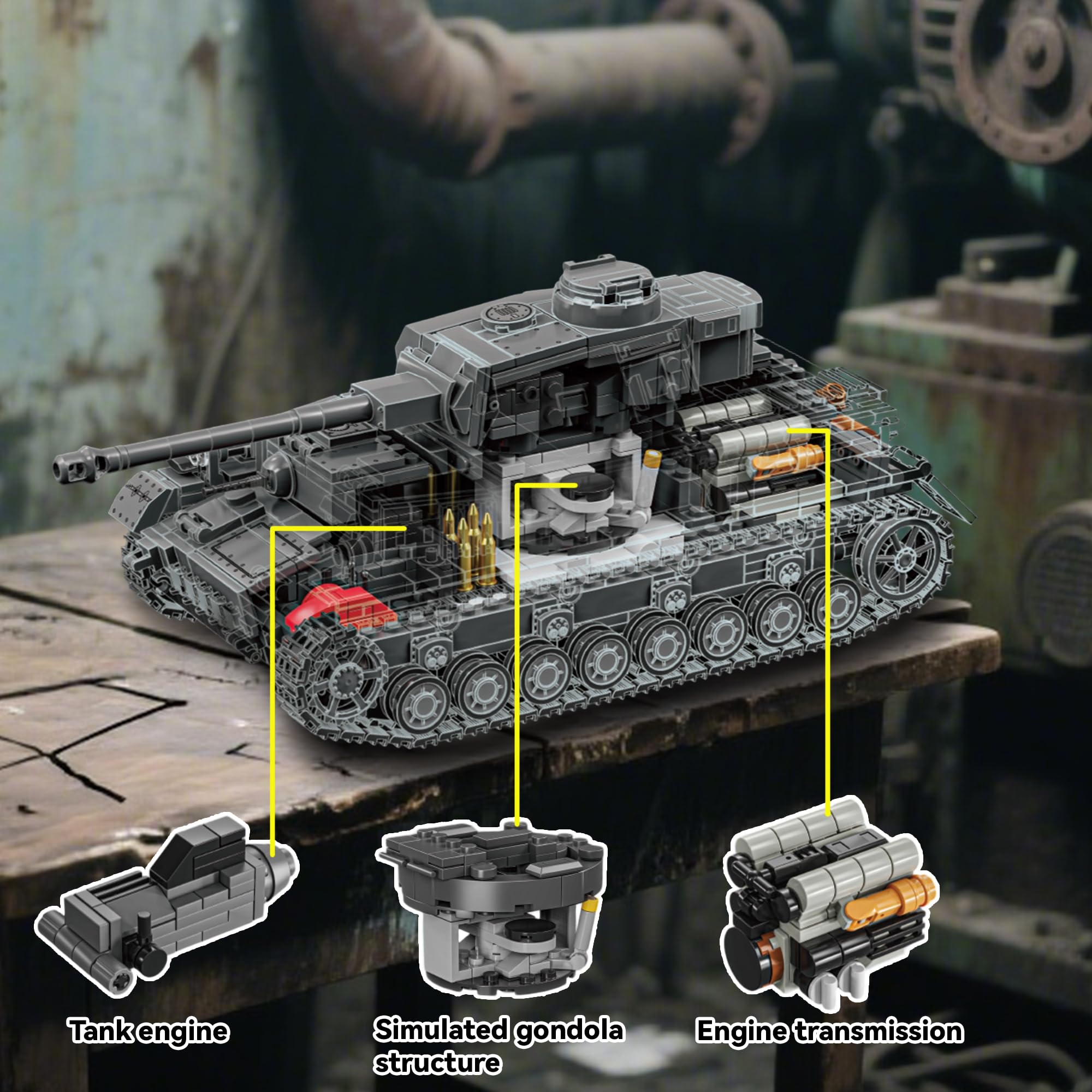 honchoes Panzer IV with color-coded instructions aiding clear assembly.