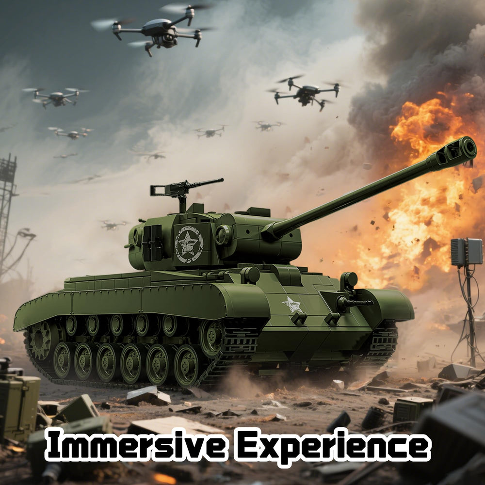 honchoes M26 Pershing Tank with mini-figures for interactive scenes