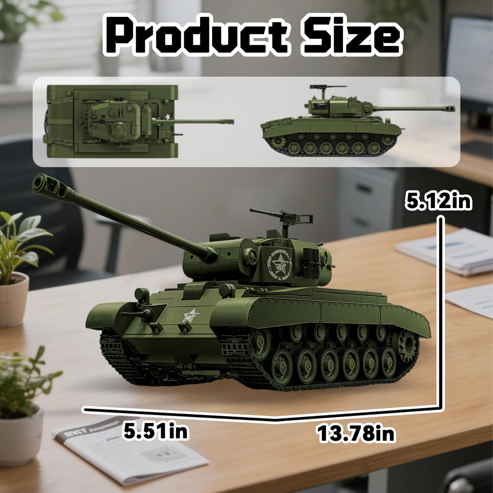 honchoes M26 Pershing Tank with moving tracks for interactive setup