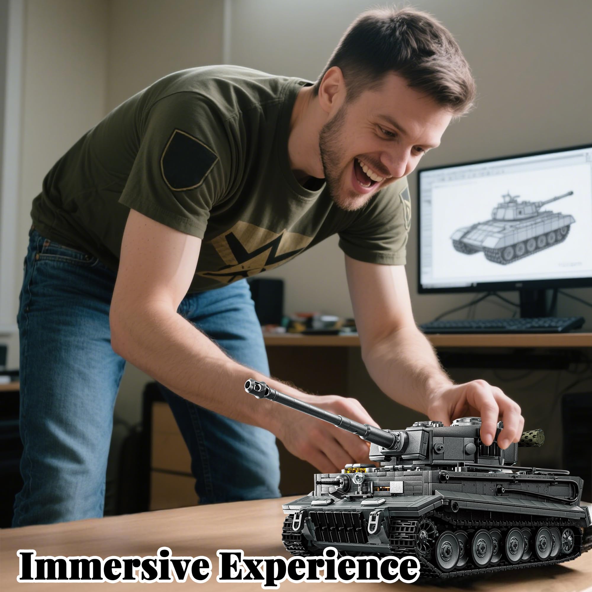 Honchoes Tiger I tank gray finish enhances realistic look