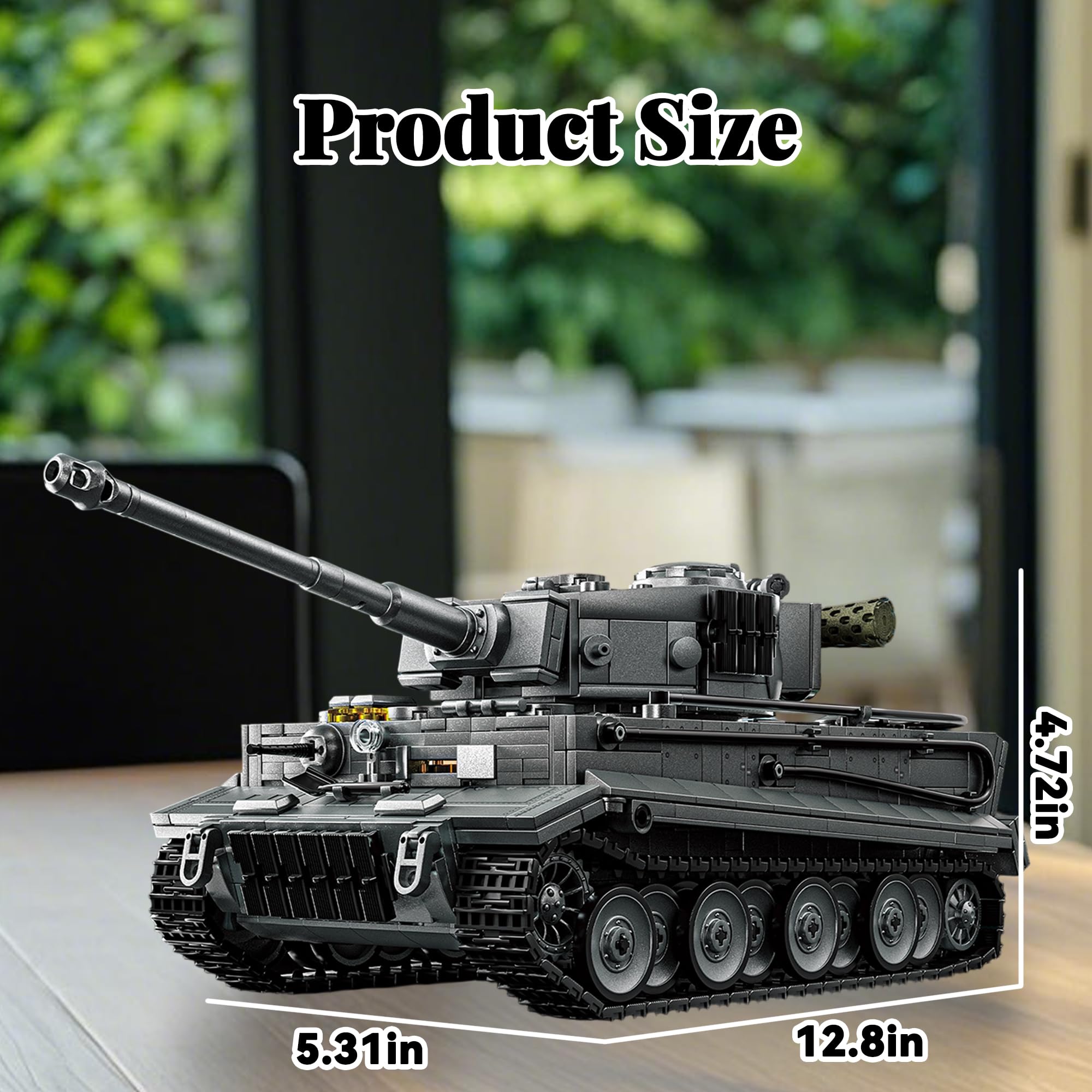 Honchoes Tiger I tank parts exposed show interlocking bricks