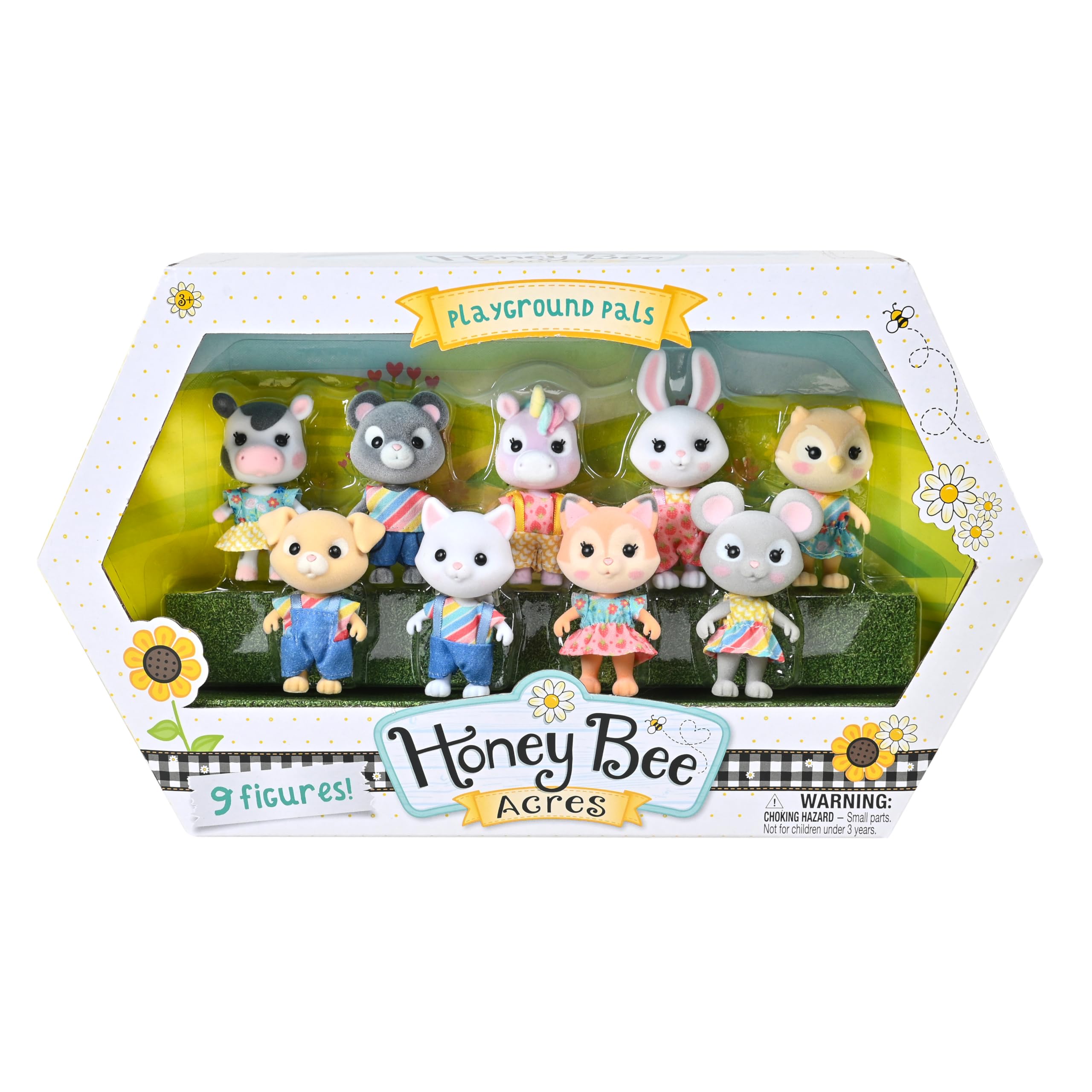 Honey Bee Acres Lulu cow with interchangeable clothes boosts creative playtime.