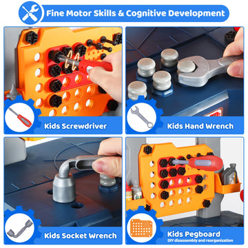 Honeystar Kids Tool Bench screwdriver set enabling pretend fix-it play