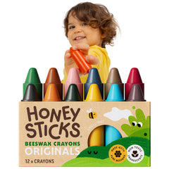 Honeysticks 12-pack crayons display for engaging coloring sessions