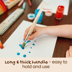Children using Honeysticks jumbo brushes during toddler painting session