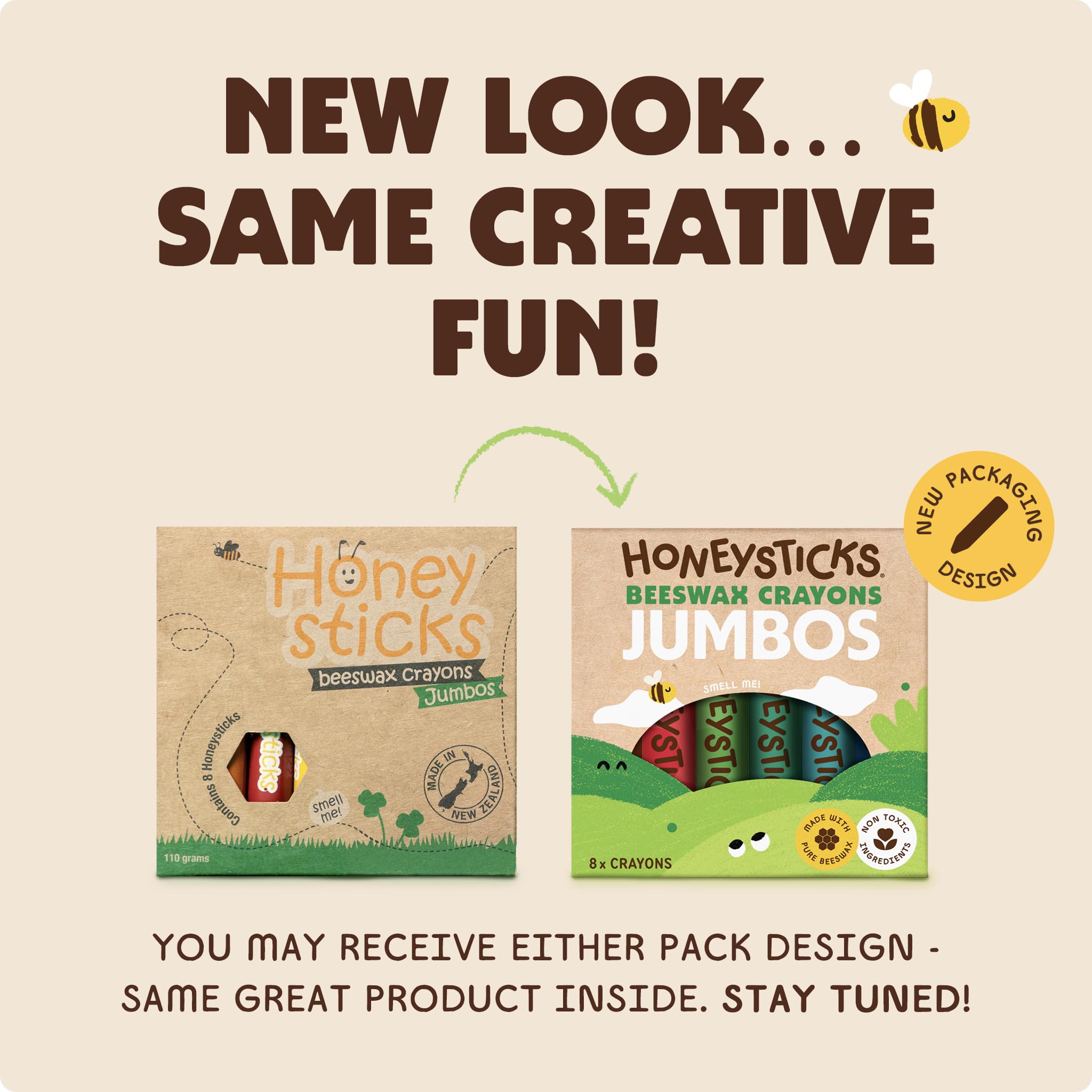 Honeysticks Jumbo Crayons eight bright colors inspire creativity