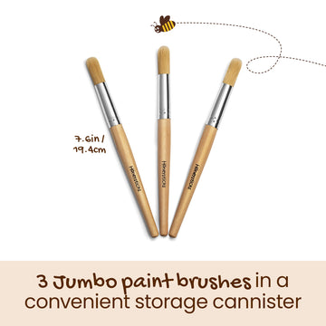 Honeysticks jumbo paint brush with wooden handle shows easy grip for kids