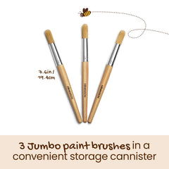 Honeysticks jumbo paint brush with wooden handle shows easy grip for kids