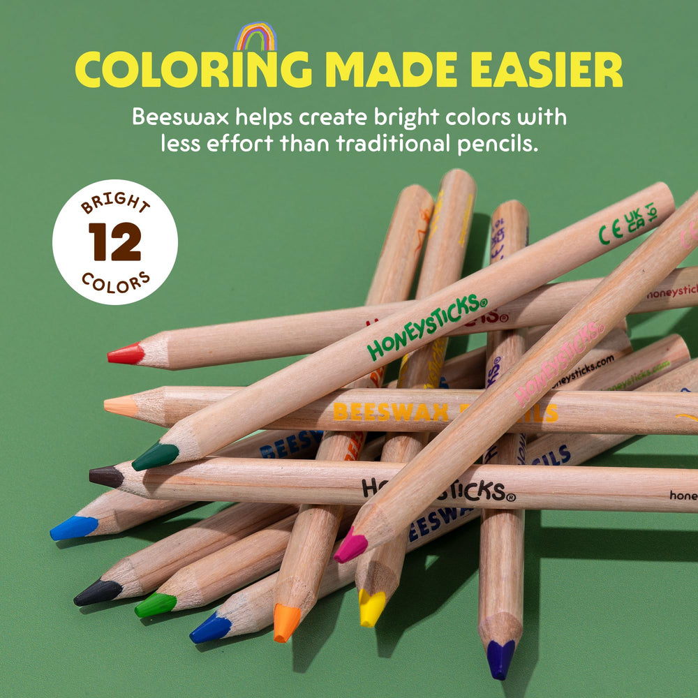 Honeysticks pencils display vivid colors with light pressure for young artists.