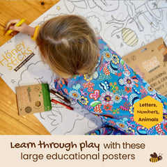 Honeysticks Kids Activity Set: animals and nature poster encourages curiosity and coloring.