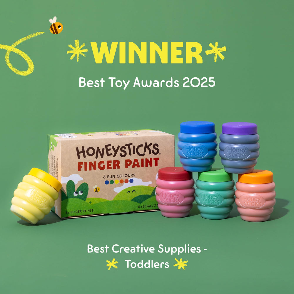 Thick creamy Honeysticks texture helps little fingers control strokes during art.