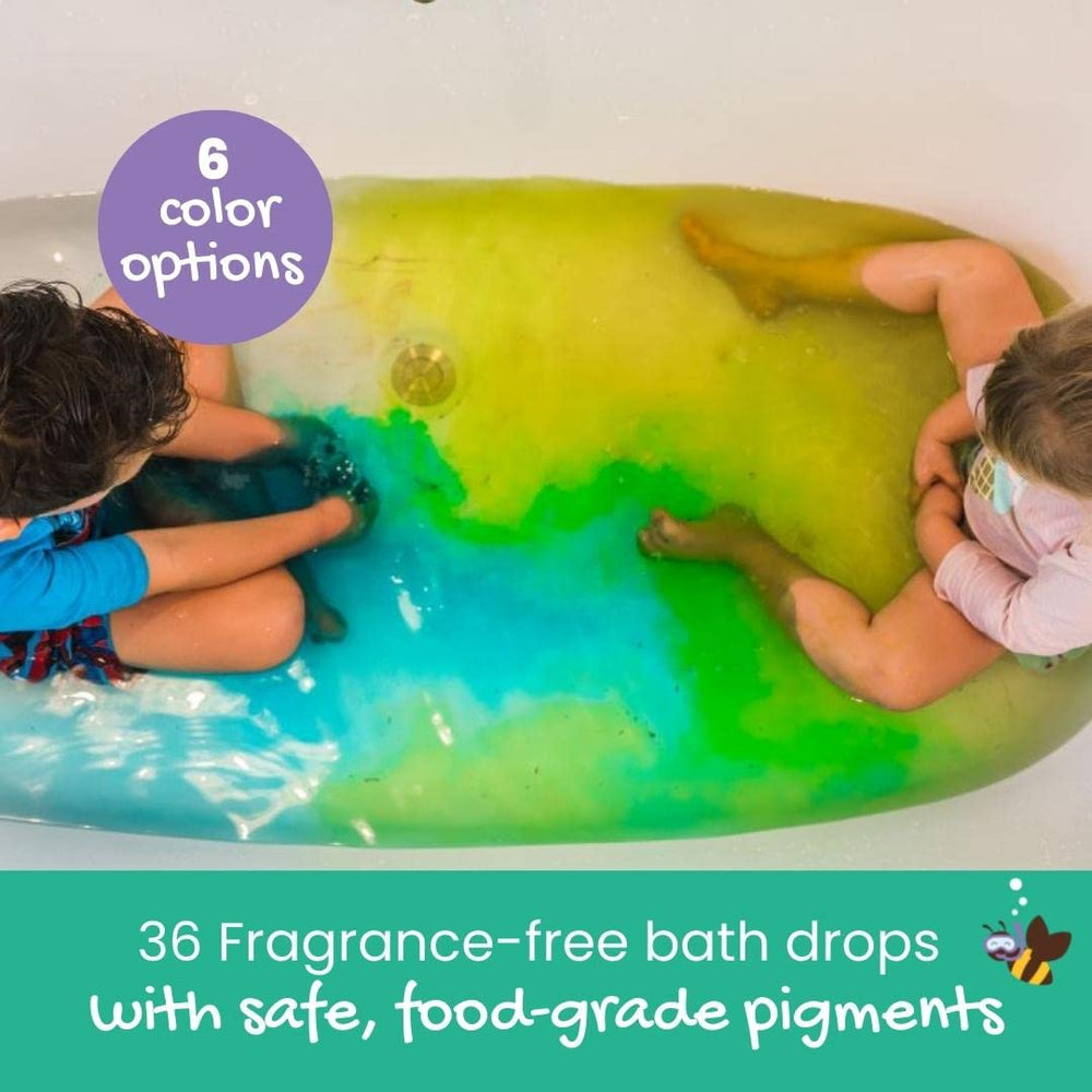 Honeysticks color drops fizz and mix to create vibrant bath shades.