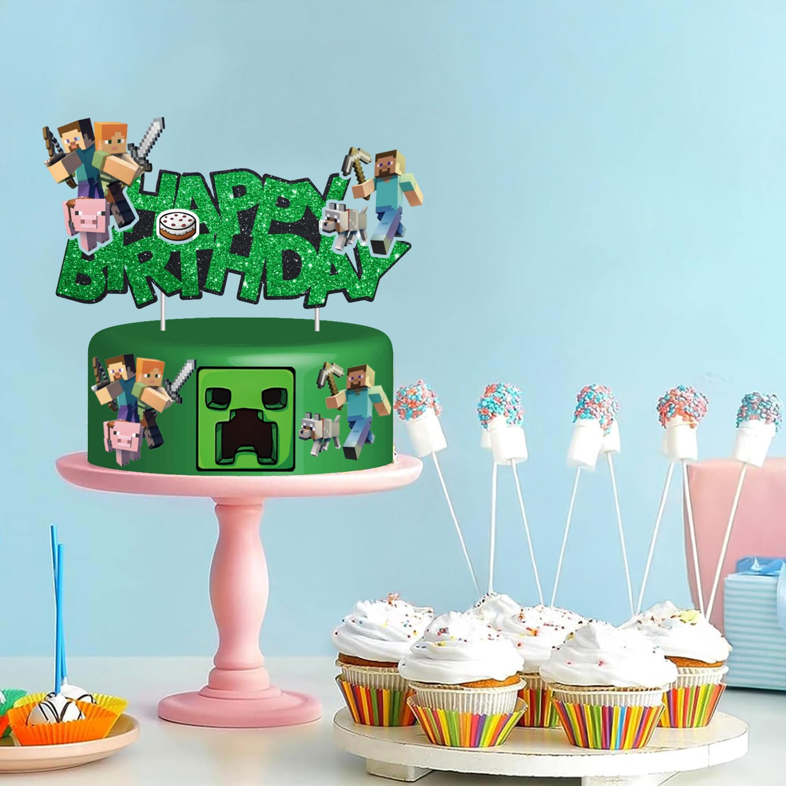 HonFHena 6.6 by 3.7 inch topper fits many cake sizes.