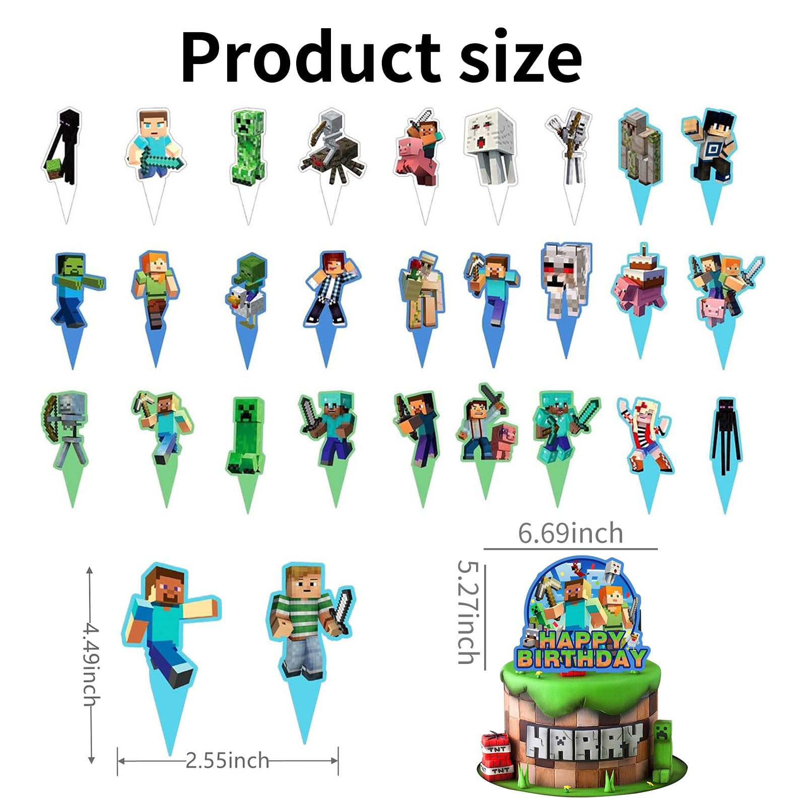HonFHena pixel gamer cupcake topper 02 brightens small treats