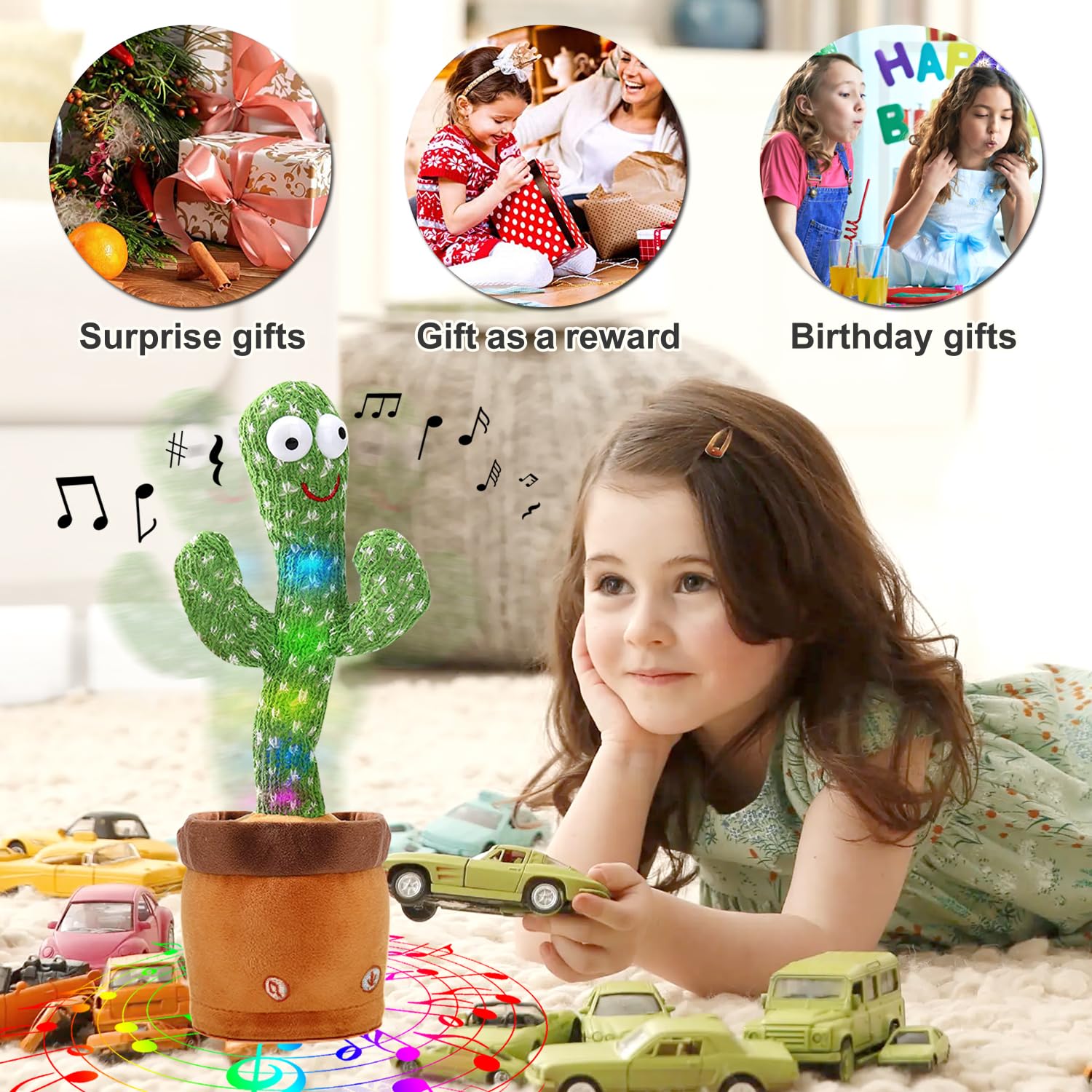 Hongsome talking cactus toy offers 120 English songs for entertaining play