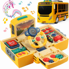 HONGTUO school bus toy front view showing durable, safe design for toddlers