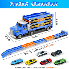 HONGTUO folded truck stores the track and cars neatly.