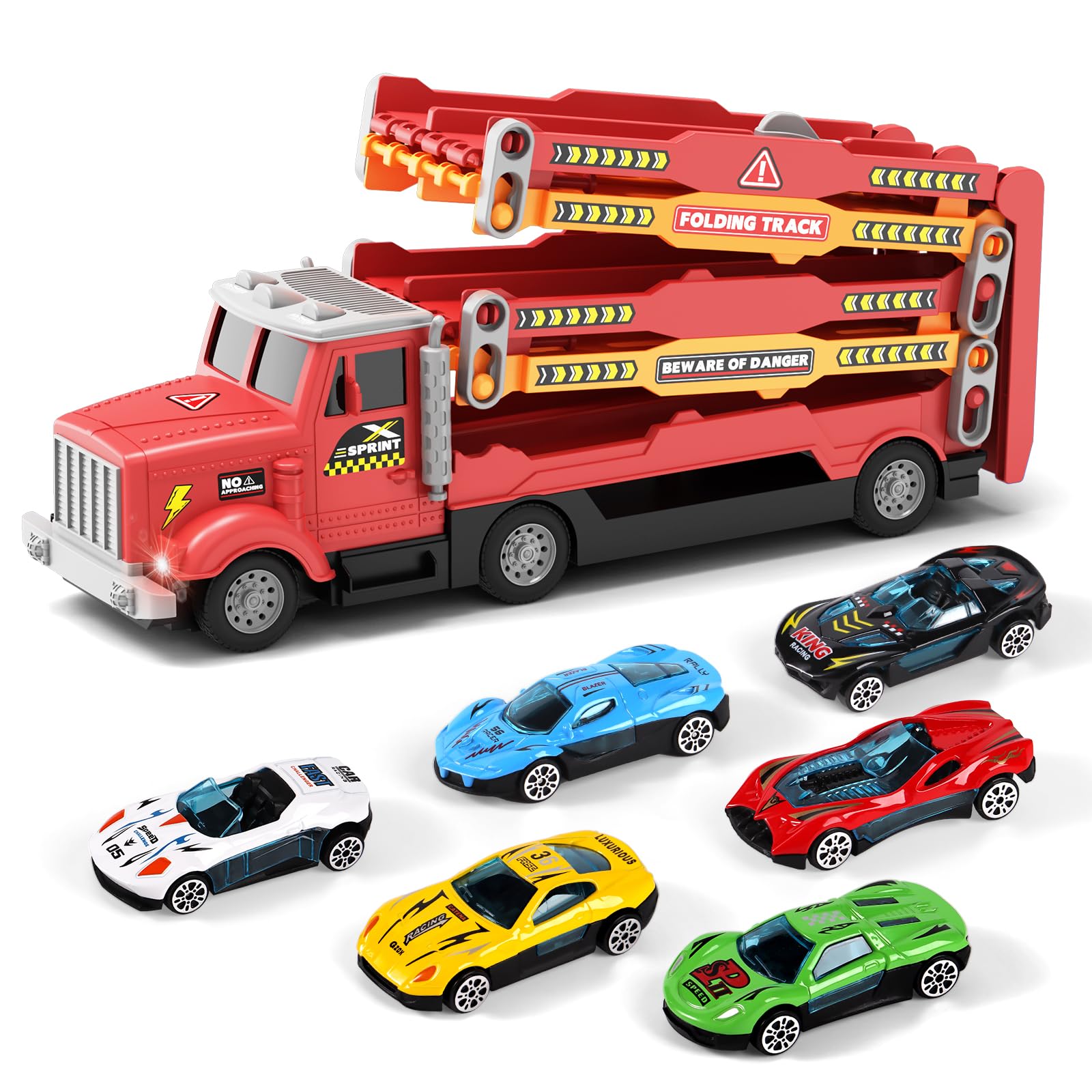 HONGTUO toy truck with foldable track for portable playtime