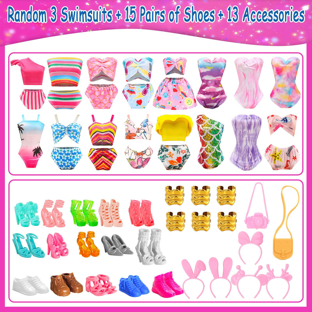 Honlaella 11.5-inch doll shoes and accessories pack enhances outfits