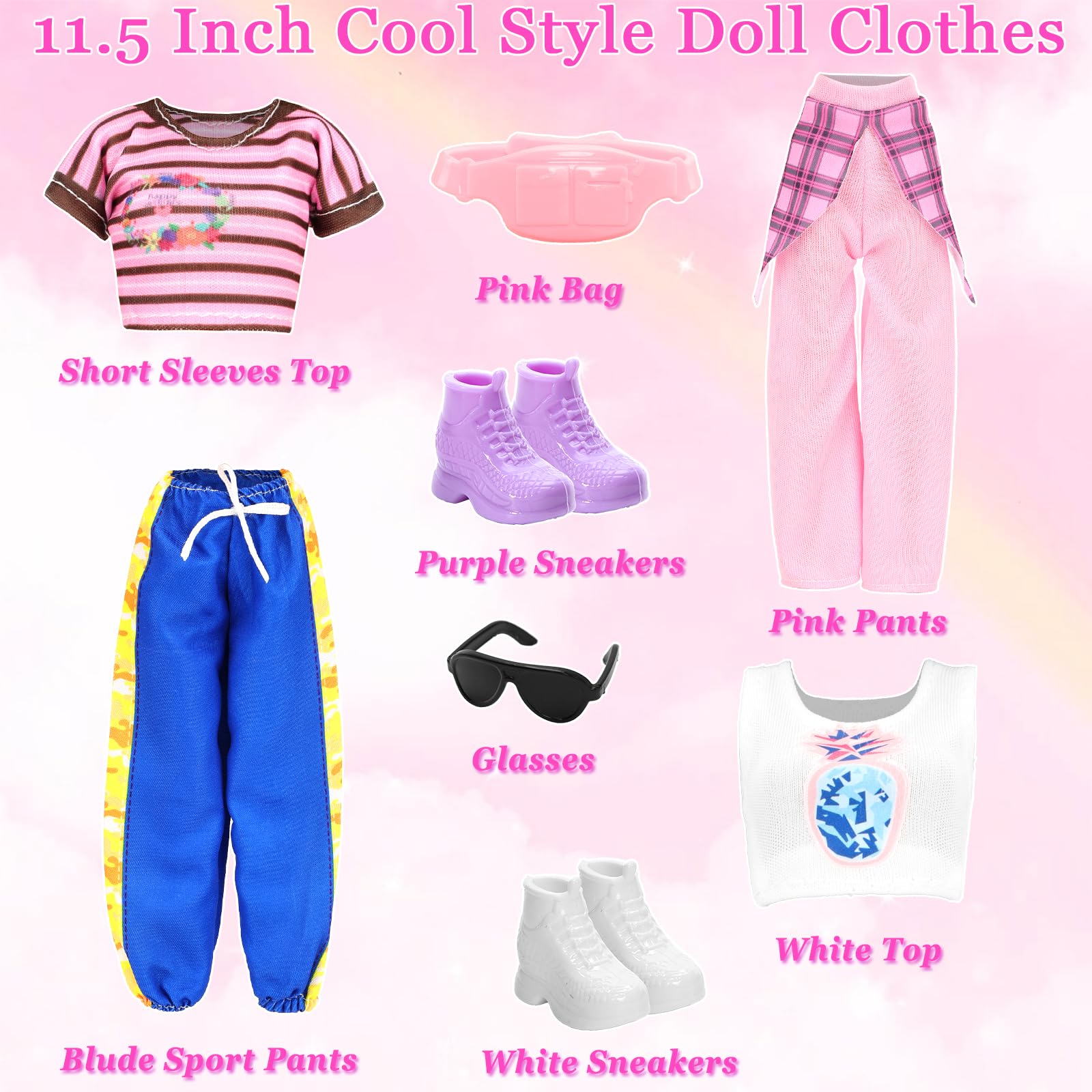 HONLAELLA colorful oversize dress adds playful style for dolls.