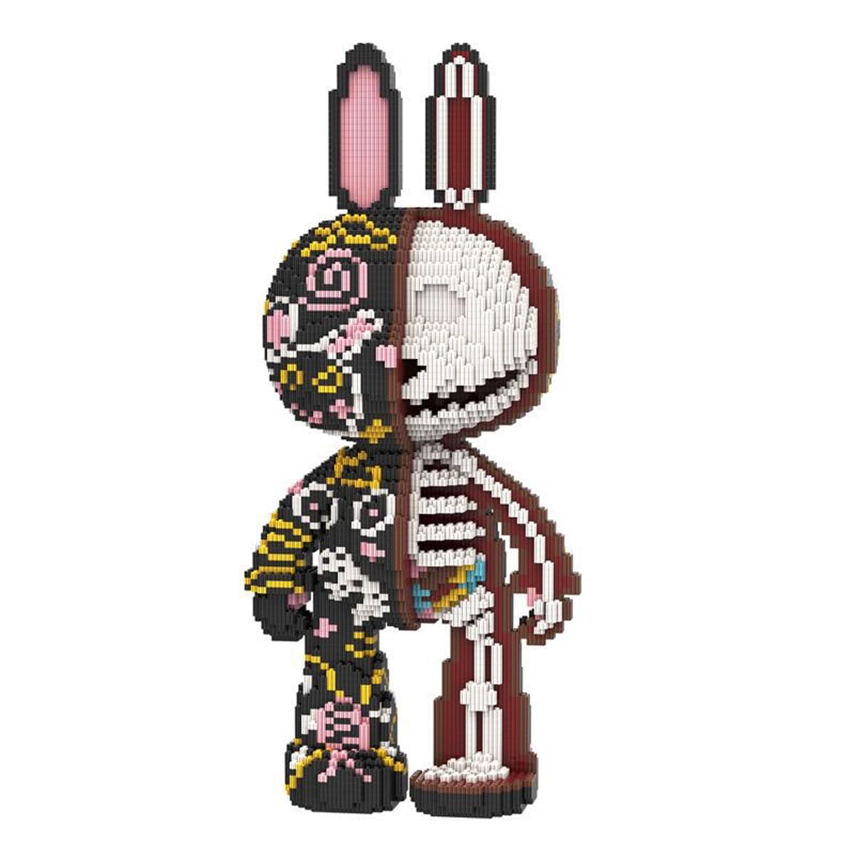 Honlanch Animal Graffiti Skeleton Rabbit blocks kit with 8000 pieces for immersive building and display
