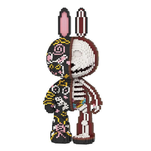 Honlanch Animal Graffiti Skeleton Rabbit blocks kit with 8000 pieces for immersive building and display